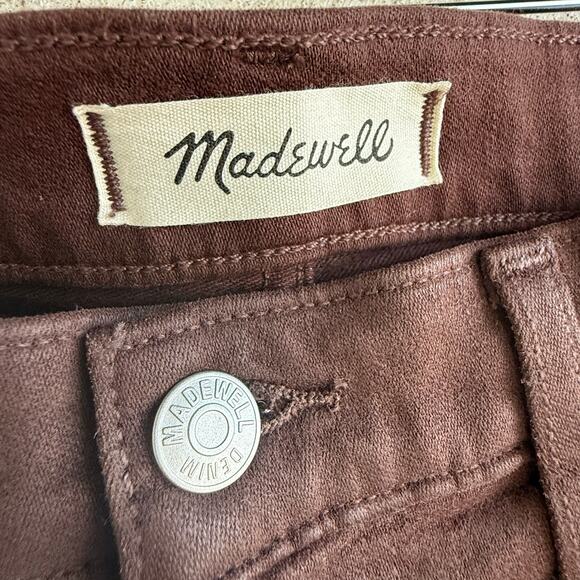Madewell Denim Womens 28 Mid Rise Kick Out Jeans Coated Brown Stretch Bootcut - Picture 5 of 10
